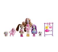 Enchantimals Coffret Famille Dwyla Chien avec Poupée Dwyla Chien Gala Enchanté, Figurine Hale, 2 Figurines Chiot Et Accessoires Inclus, Jouet Enfant, A Partir De 4 Ans, HNV26