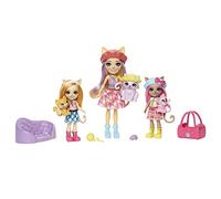 Enchantimals Coffret La Famille de Carmel Chat avec 3 Poupées, 3 Figurines de Chats et Accessoires, Jouet Enfant, Dès 4 Ans, HHC11