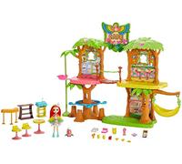 Enchantimals Coffret Maison Café Jungle Enchantée, Mini-poupée Peeki Perroquet, Figurine Animale Sheeny, balançoire et Accessoires, Jouet Enfant, GNC57