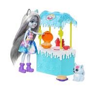 ENCHANTIMALS Coffret Stand de Gaufres, Mini-poupée Hawna Husky, Figurine Animale Crème Fouettée, pâte à Modeler et Accessoires, Jouet pour Enfant, GJX37