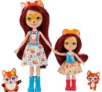 Enchantimals Coffret Sœurs avec mini-poupées Felicity et Feana Renard, 2 mini-figurines animales et accessoires, Jouet pour enfant, HCF81