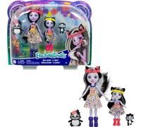 Enchantimals Coffret Sœurs avec Mini-poupées Sage et Sabella Moufette, 2 Mini-Figurines animales et Accessoires, Jouet pour Enfant, HCF82