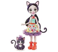 Enchantimals GJX40 Mini-poupée Ciesta Chat et Figurine Animale Climber, avec Jupe Amovible, Chaussures et Serre-tête, Jouet pour Enfant, Multicolore