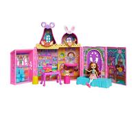 Enchantimals La Maison de l’Amitié Coffret avec mobilier, 1 poupée et Son Animal de Compagnie, Maison de poupée avec 7 Zones de Jeu et 24 Accessoires, HXL53