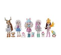 ENCHANTIMALS La Vallée Enneigée Coffret 5 Mini-poupées Pristina, Rainey, Bevy, Felicity, Sybill et Leurs Figurines animales, Jouet Enfant, GXB20