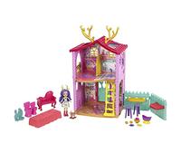 Enchantimals Maison de Danessa Biche , Mini-poupée et Figurine Animale Sprint, 4 espaces de Jeu et Accessoires, Emballage fermé, Jouet pour Enfant, HFC41