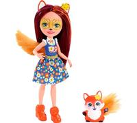 Enchantimals Mini-poupée Felicity Renard et Figurine Animale Flick, à la Longue Chevelure châtain avec Jupe Amovible, Jouet pour Enfant, FXM71