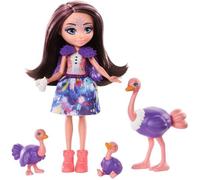 Enchantimals Savane Ensoleillée Coffret Famille avec Mini-poupée Ofelia Autruche et 3 Figurines autruchon, Jouet pour Enfant, GTM32