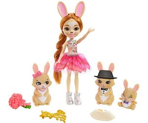 Enchantimals Royals Coffret Famille avec Mini-poupée Brystal Lapin, 3 Figurines animales et 4 Accessoires, Jouet pour Enfant, GYJ08