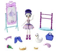 Enchantimals Royals coffret Studio de Danse avec mini-poupée Sarely Cygne, figurine animale Pointe et accessoires, jouet pour enfant, GYJ06