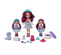 Enchantimals Royaume de l’océan Coffret Famille d’Ottavia Loutre, avec 3 Mini-poupées, 3 Mini-Figurines et Accessoires, Jouet pour Enfant, HCF96