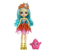 Enchantimals Royaume de l’océan Mini-poupée Starla Étoile de mer avec Jupe Amovible et Accessoires, et Mini-Figurine Beamy, Jouet pour Enfant, HCF69