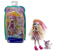 Enchantimals Savane Ensoleillée mini-poupée Zadie Zèbre et figurine animale Rayure, Jouet pour enfant, GTM27