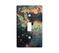 Enchanting Butterfly Plaque de protection pour interrupteur, motif fée verte vive pour décoration d'intérieur, plaques murales en thermoplastique, taille standard à bascule simple