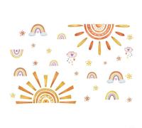 Enchanting For Rainbow Cloud Stickers muraux pour enfants 2 feuilles PVC pour égayer les espaces de vie