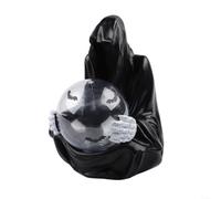Enchanting Grim for Reaper Decoration with Illuminated Floating Ball - Shadowy Gothic Statue for Shelf Desk Autel - Spooky Home Decor Piece Black