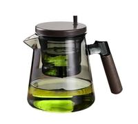 Enchantipot - 750 ml avec infuseur à thé, poignée en bois, pratique avec système de séparation de l'eau, outil de thé haut de gamme pour le thé en vrac, appareil à thé élégant pour la vie quotidienne