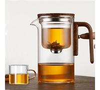 Enchantipot Magic Pot, Enchanti Tea Witchcraft Teapot, Magic Teapot, Enchanti Tea Pot, Glass Teapot with Strainer, Water Separation Glass Teapot with Wooden Handle (720ml)