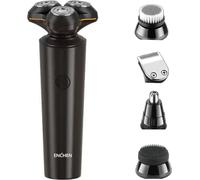 ENCHEN Rasoir électrique, tondeuse à barbe, brosse de massage pour le visage, tondeuse pour le nez et les oreilles, 4 en 1, rechargeable de type C, étanche IPX7