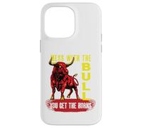 Enchevêtrement avec Le Taureau Vous Obtenez Les Cornes | Angry Bull Coque pour iPhone 14 Pro Max