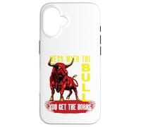 Enchevêtrement avec Le Taureau Vous Obtenez Les Cornes | Angry Bull Coque pour iPhone 16
