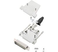 encitech DTSL37-LJSRG-T-DBP-W-K 6355-8040-04 Kit embase SUB-D mâle 180 ° Nombre de pôles: 37 fût à souder 1 pc(s)