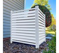 Enclo Privacy Screens EC18010 Waverly Lot de 2 panneaux de clôture de confidentialité en vinyle sans creusement avec persiennes pour extérieur, 1,2 m H x 0,9 m L, blanc