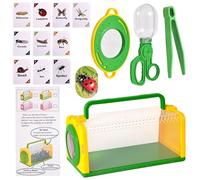 Enclos à Insectes, Boîte d'Observation pour Papillons avec Couvercle Grillagé Incluant Une Loupe avec Pince et Une Pince Fine