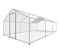 Enclos à Poules 18 m² Parc grillagé 6 x 3 x 2 M Acier galvanisé