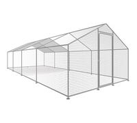 Enclos à poules 24 m² parc grillagé 8 x 3 x 2 M acier galvanisé