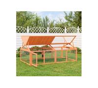 vidaXL Enclos animaux 200x112,5x74 cm Bois massif de pin Marron – Clapier, poulailler, volière
