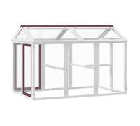 Enclos animaux moka de pin - Solide&Luxe - Bois massif - Moka, blanc - 141 x 94 x 104 cm（38084）