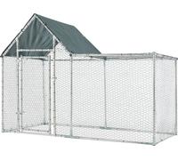 Enclos 'Arguin' Poulailler avec toit 200x100x100-150cm Acier grillagé