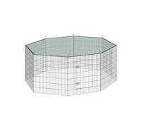 Enclos avec filet de sécurité système emboîtable Ø 204cm double verrouillage argent
