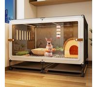 Enclos-Cage for Lapins - Maison d'intérieur de Plain-Pied for Petits Animaux, idéale for Les Lapins et Les cochons d'Inde(Black)