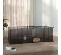 Enclos - Cage pour petits animaux - Noir 144x74x46,5 cm PP et Acier SS00076341