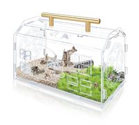 Enclos d'araignée sauteuse en acrylique, 22 x 13 x 17 cm, ensemble de tarentule polyvalente, accessoires d'araignée sautante avec porte d'ouverture avant et trous d'alimentation, kit SpiderEnclosure