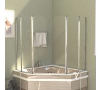 Enclos de bain 2 pcs 104x130 cm Verre trempé Transparent