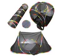Enclos de Chat en Plein air Tunnel de Chat Portable | Compact Pet Playground | Tente fermée compacte | Chenil extérieur | Interactif | Confortable | 35x33x3cm | pour Animaux de Compagnie