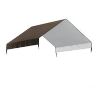 Enclos d'extérieur en métal avec verrouillage sécurisé et toit en polyéthylène résistant aux rayures conçu pour résister aux intempéries et fournir un espace de vie spacieux (marron)