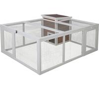 KERBL - Enclos d'extérieur petits animaux - 132 x 102 x 59 cm - Maison intégrée - Grillage