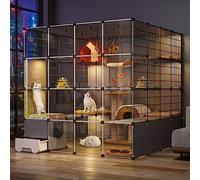 Enclos d'extérieur pour chat - Grande cage pour chat avec bac à litière, idéal pour chats, chiots, furets et hérissons, abri d'extérieur durable et spacieux pour animaux de compagnie