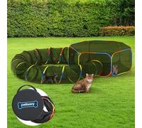 Enclos d'extérieur pour chat - Tente d'extérieur portable pour chat - Parc extérieur sans cage - Parc pour chat fermé - Tunnel d'extérieur pour chats d'intérieur et petits animaux