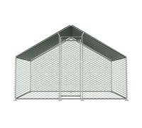 Enclos d'extérieur XXL 3 x 2 x 2 m avec toit imperméable galvanisé pour poules, lapins, lapins, canards - Enclos en métal stable pour le jardin - Résistant aux UV