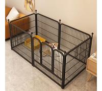 Enclos d'intérieur en fer pour chiots, rongeurs, animaux avec filet, cage 6 pièces, pour lapins et animaux de petite taille (blanc, 100 x 50 x 50 cm) (noir, 160 x 80 x 80 cm)