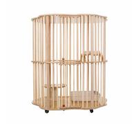 Enclos d'intérieur pour chat avec roues - Grandes cages en bois pour chats, furets, lapins et chinchillas - Caisse d'exercice idéale pour l'extérieur