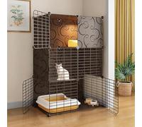 Enclos d'intérieur pour chat - Niche amovible en métal pour chatons et petits animaux, cage assemblée à monter soi-même pour une vie sûre et confortable