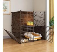 Enclos d'intérieur pour chat - Niche amovible en métal pour chatons et petits animaux, cage assemblée à monter soi-même pour une vie sûre et confortable