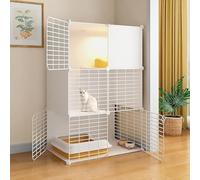 Enclos d'intérieur pour chat - Niche amovible en métal pour chatons et petits animaux, cage assemblée à monter soi-même pour une vie sûre et confortable