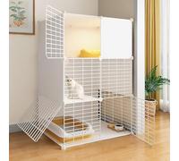 Enclos d'intérieur pour chat - Niche amovible en métal pour chatons et petits animaux, cage assemblée à monter soi-même pour une vie sûre et confortable